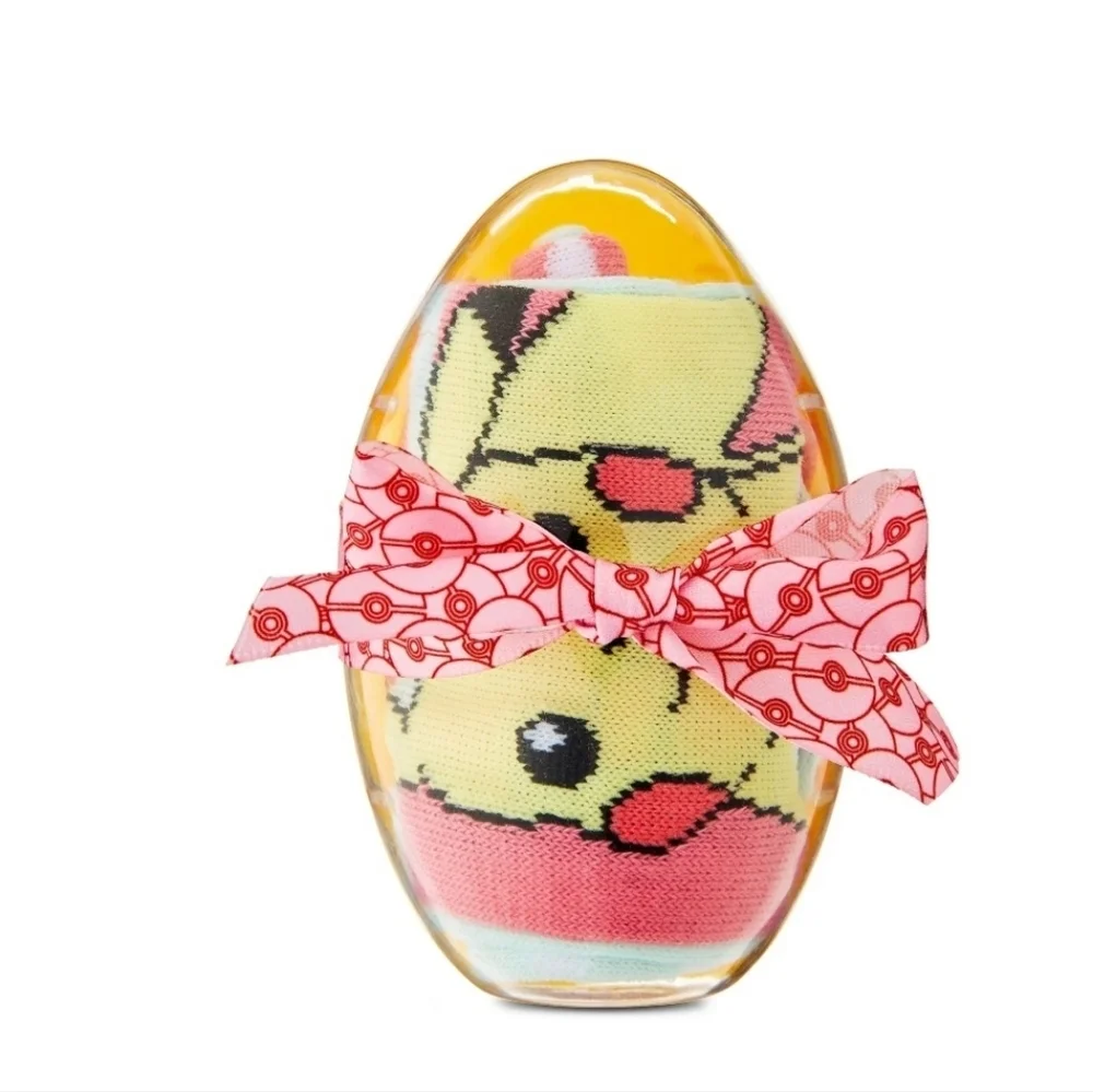New men's Pokemon Novelty Crew Socks 2 pack in decorative egg bundle of 2